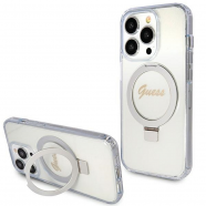 ���� ��� iPhone 15 Pro Max Guess MagSafe Ring Stand Glitter Hard Case (������� �  GUHMP15XHRSGSD)
