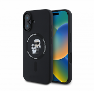 ���� ��� iPhone 16  Karl Lagerfeld Magsafe KC Heads/Body Ring Silicone Case (�����- KLHMP16SSCMKCRHK)