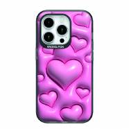 ���� ��� iPhone 12 Pro Max Mobilfox Hearts Babypink Transparent Full-Shock  (�����)