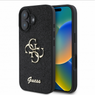 ���� ��� iPhone 16 Guess Fixed Glitter Big 4G Logo Case ���� ���������� ��� �������� (����� � GUHCP16SHG4SGK)