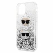 ���� ��� iPhone 11 Karl Lagerfeld Liquid Glitter Case Karl & Choupette Heads (����� - KLHCN61KCGLSL)