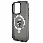 ���� ��� iPhone 15 Pro Karl Lagerfeld Magsafe Ringstand Hard Case Karl & Choupette�s Head (����� - KLHMP15LHMRSKCK)